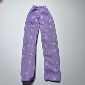 Vtg Purple Barbie Doll Pajama Pants Pink White Star Dream Glow Collection 2000s
